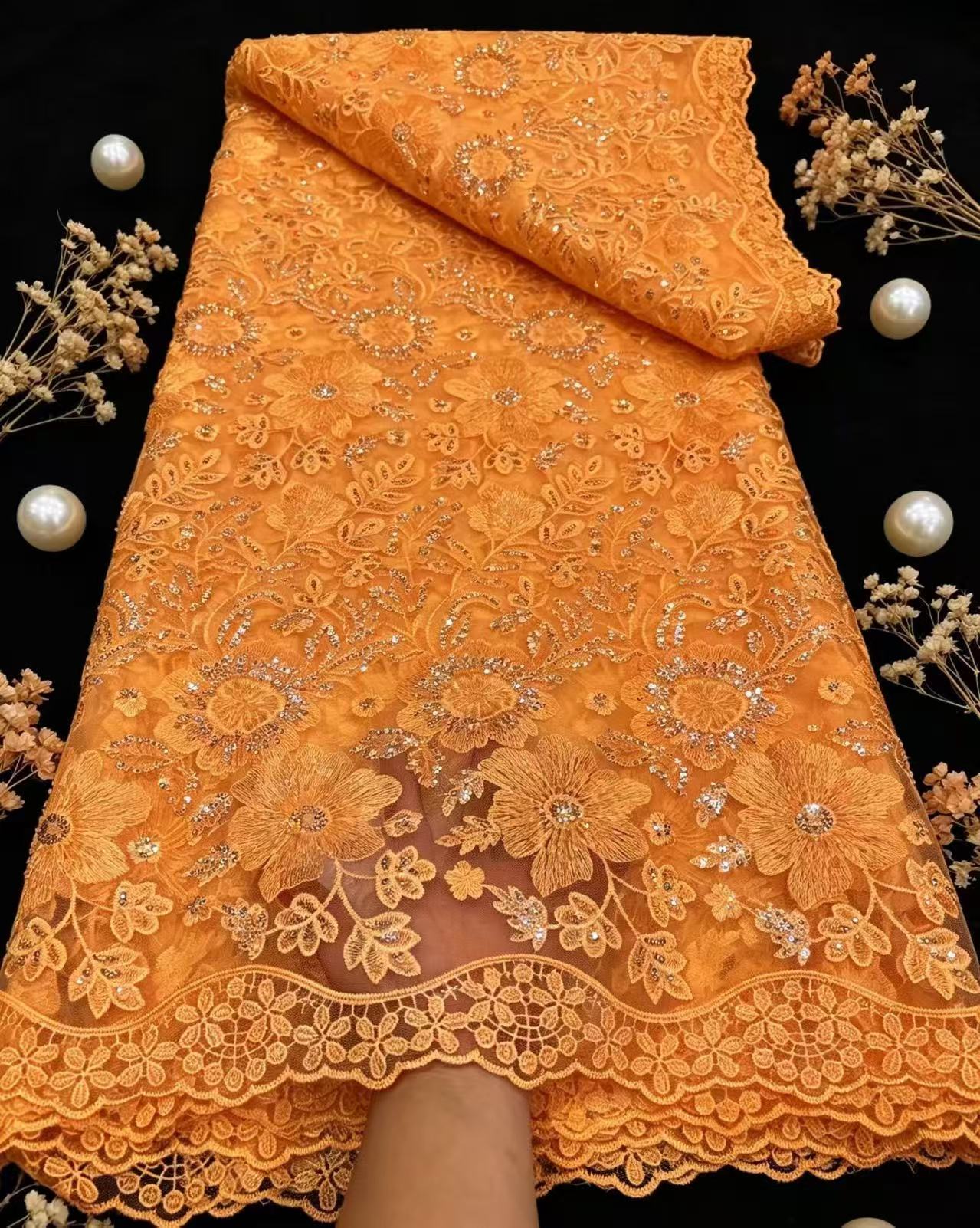 Glitter Tablecloth - Tela de encaje de tul francés