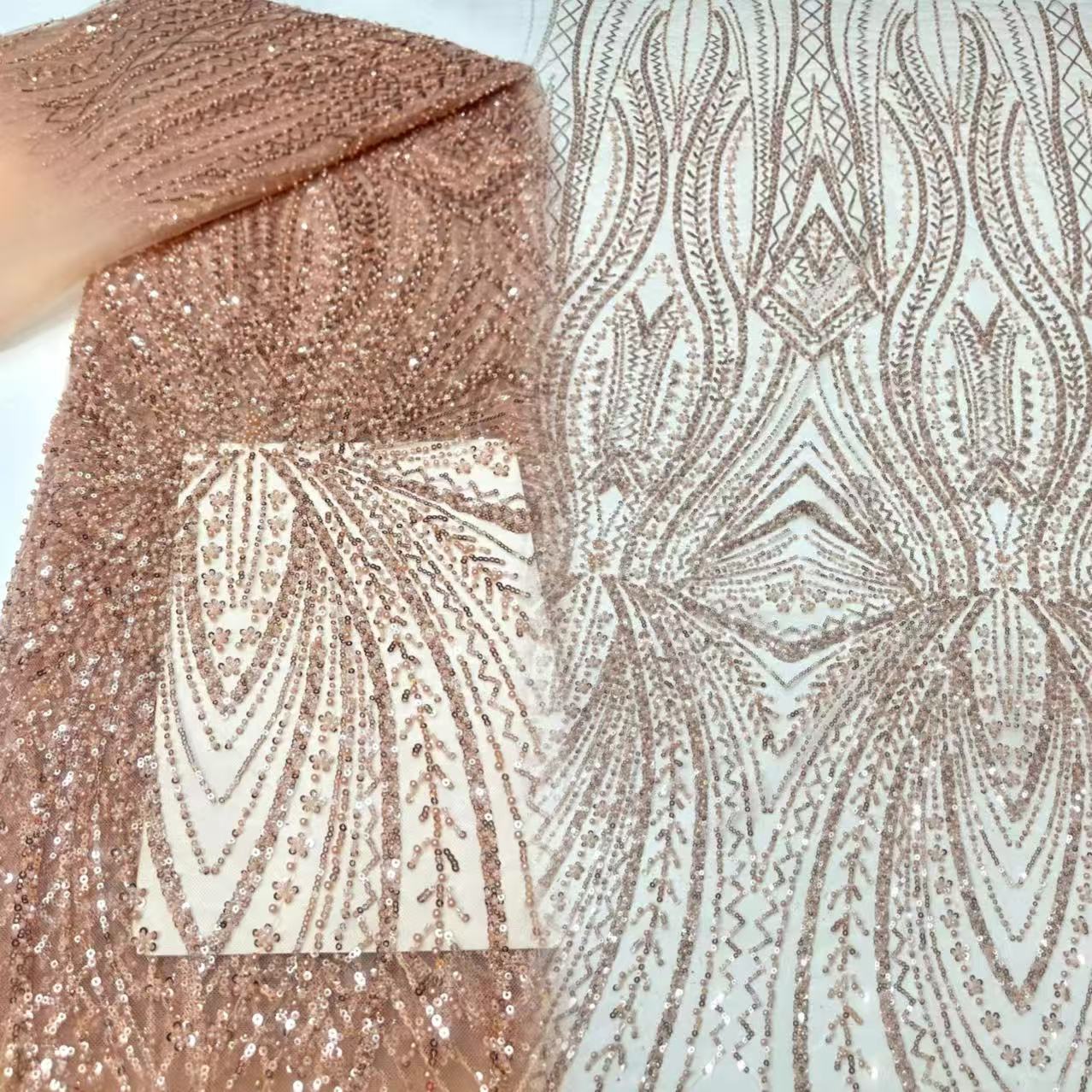 Glitter Tablecloth - Tela de encaje africana con lentejuelas