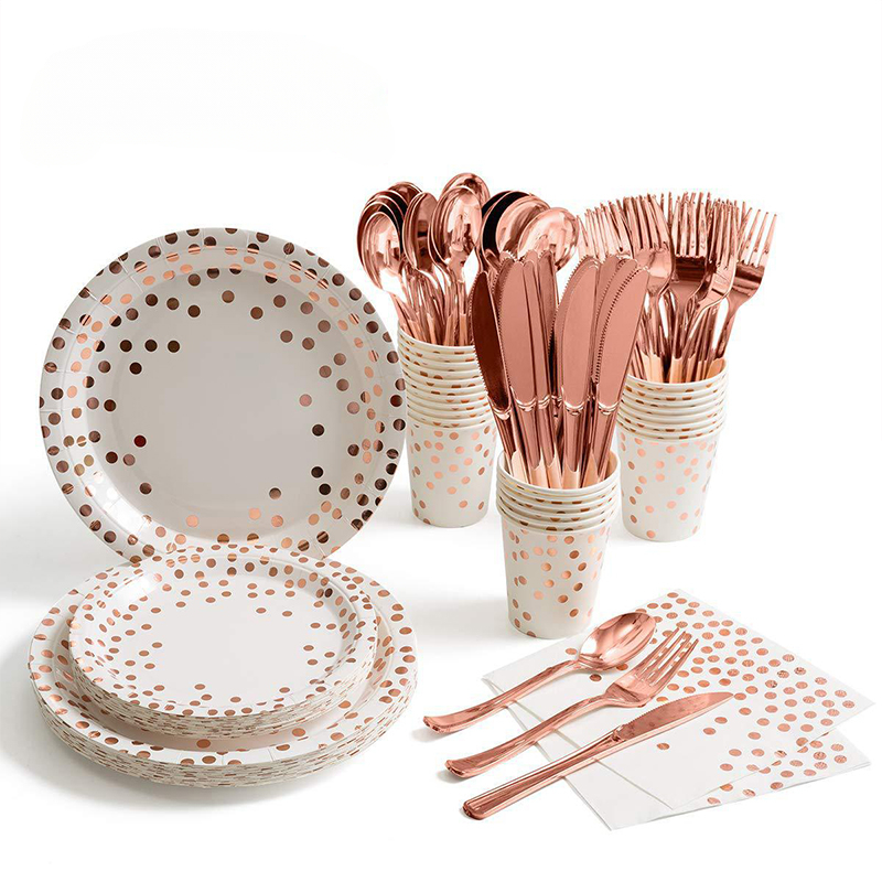 Paper Straw Color - Kit de vajilla de fiesta de
