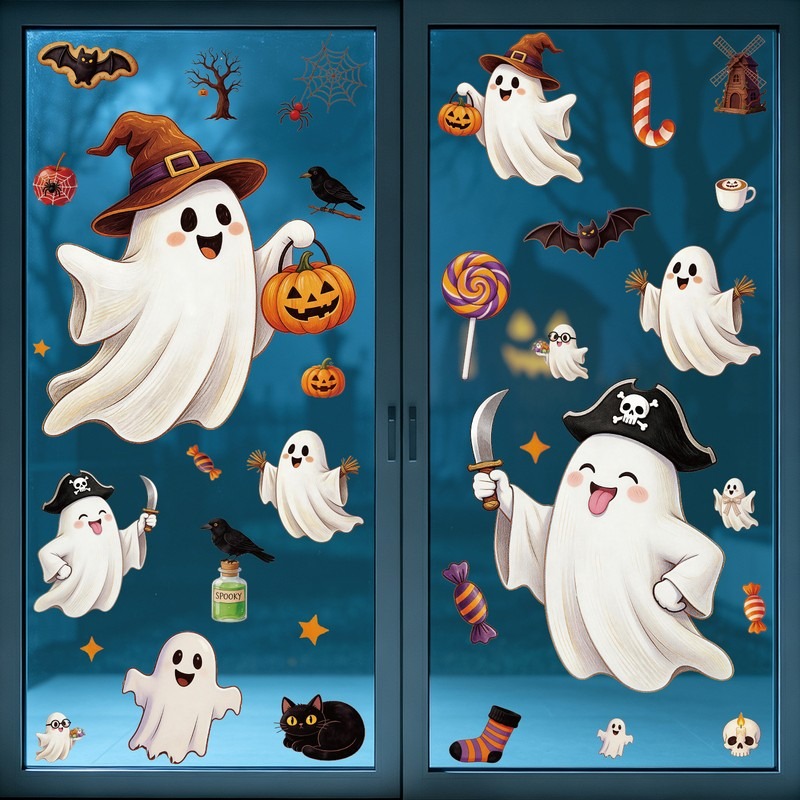 Party Event Supply Store - Pegatinas de Halloween para Ventanas, Adhesivos