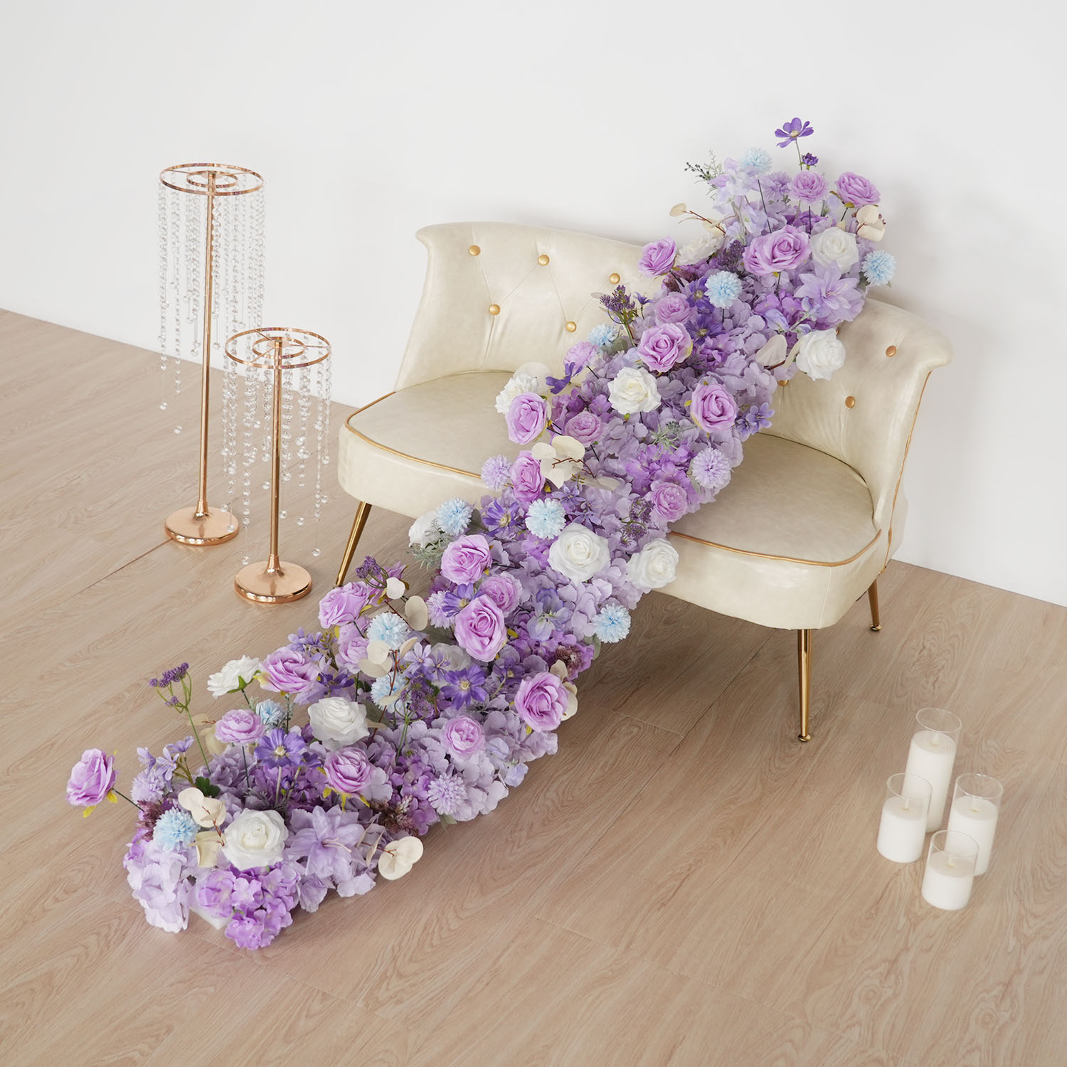 Flower Wall Panel - Uflower-flores artificiales moradas para decoración de