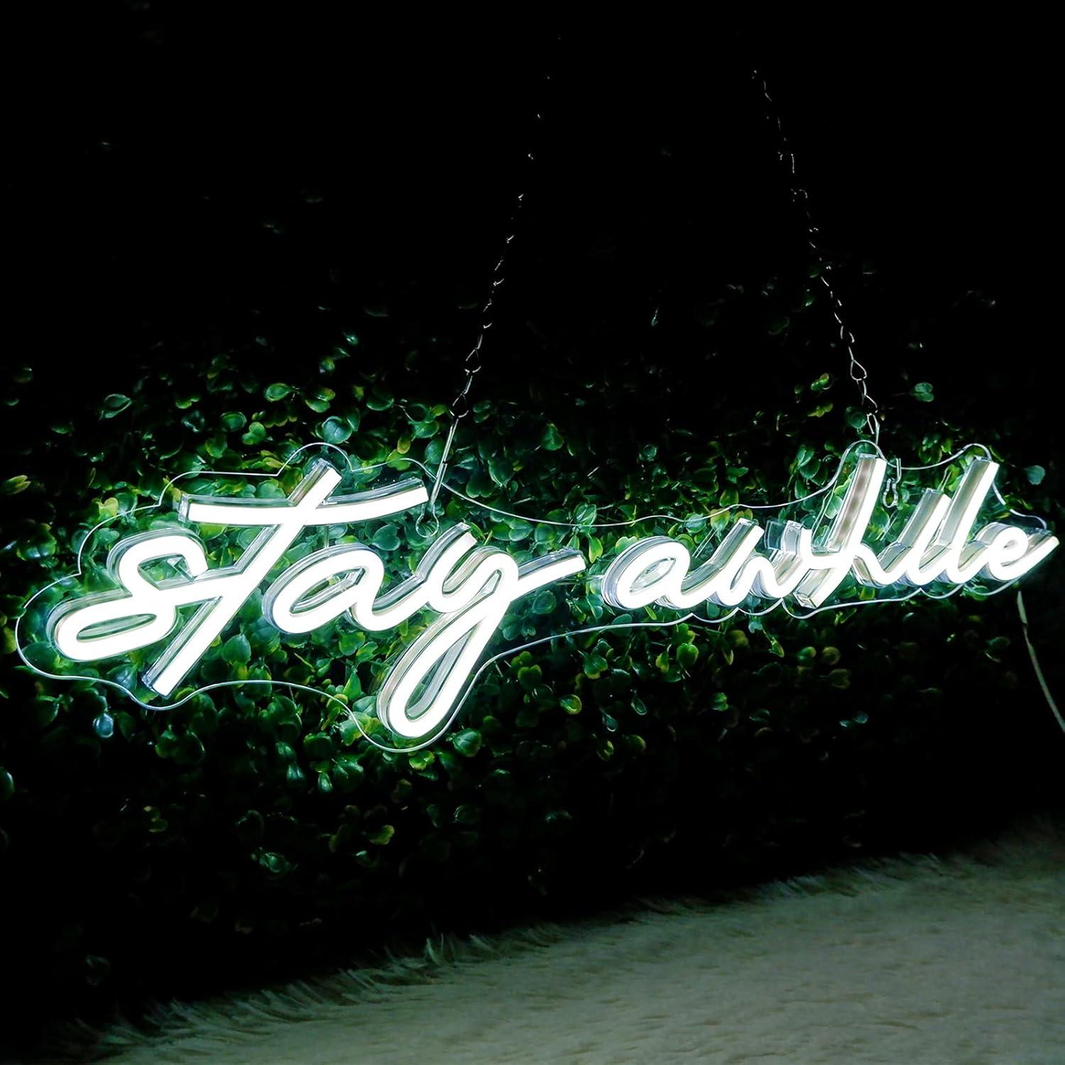 Letreros de Neón 'Stay Awhile' - Neon Sign Party reseña y precio