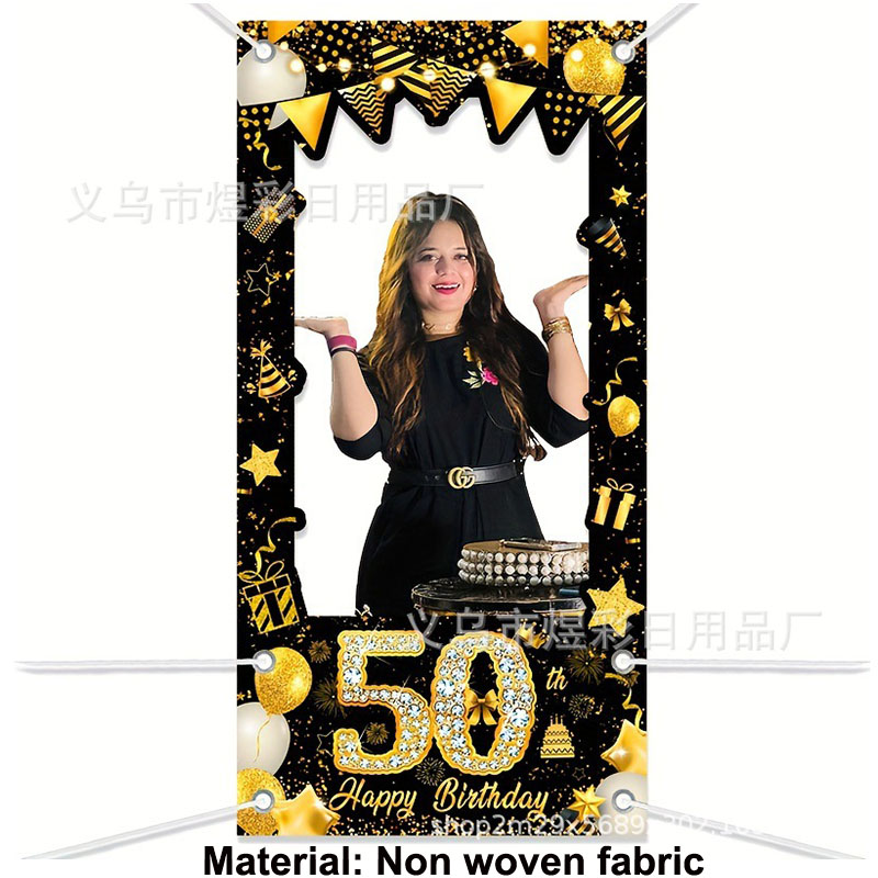 Decoración para 50 Cumpleaños, - Party Banner Gold reseña y precio