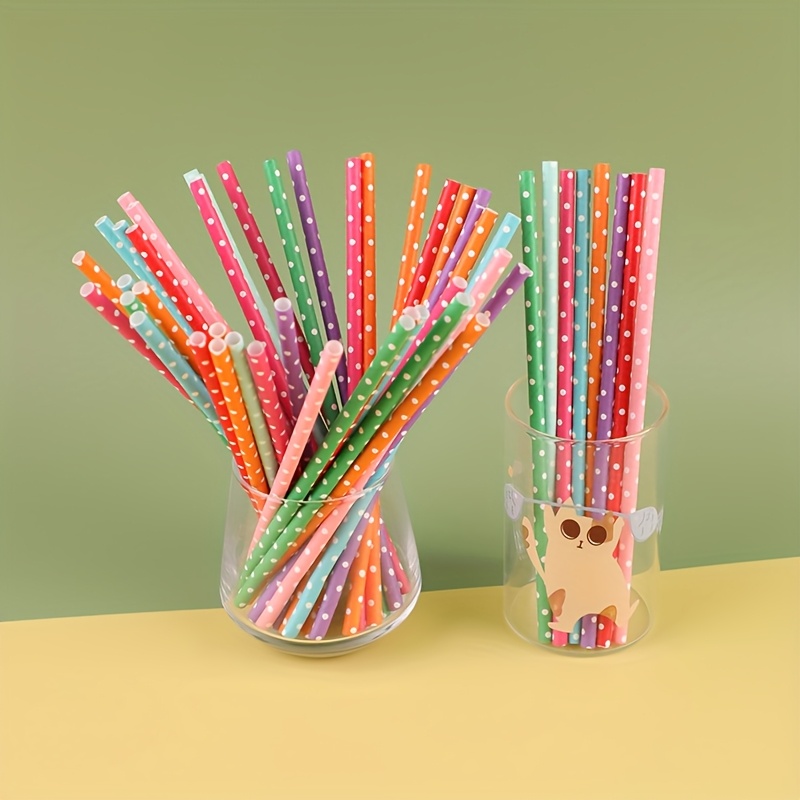 100 pajitas de papel desechabl - Paper Straw Color reseña y precio