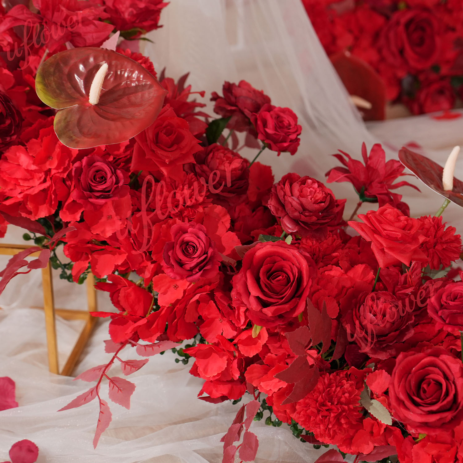 Uflower fila de flores rojas a - Flower Wall Panel reseña y precio