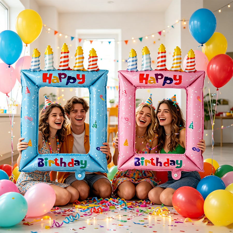 Marco de Fotos con Globos Temá - Photo Booth Frame reseña y precio
